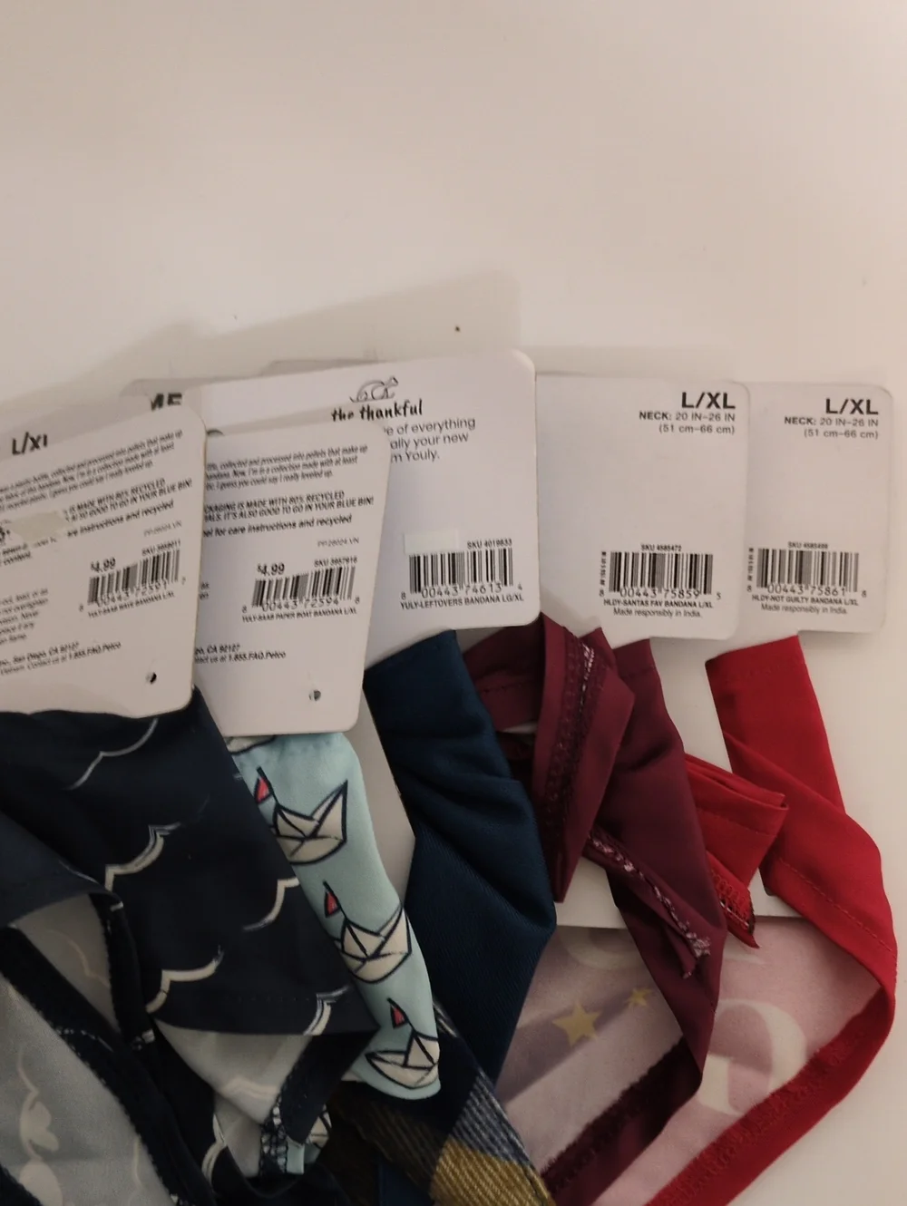 NWT Holiday & Eco Pet Bandana Bundle Lot 5 Large XL Santa Leftovers Ocean Petco